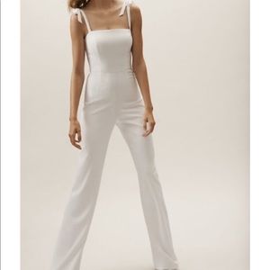 BHLDN Theia Trinity Jumpsuit Ivory- 0- NWT HEMMED